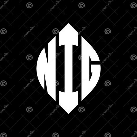 Nig Circle Letter Logo Design With Circle And Ellipse Shape Nig Ellipse Letters With