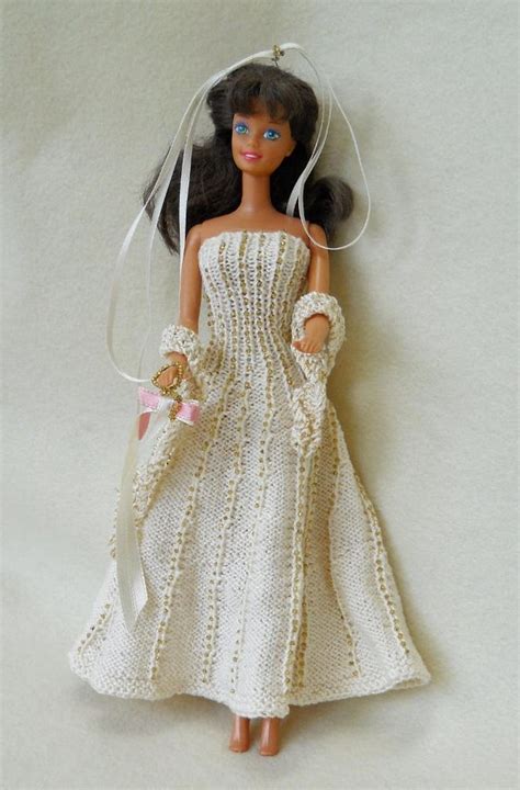 Knitting Pattern For Barbie Doll Wedding Dress And Bridal Party Etsy