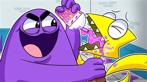 Grimace Shake Vs Yellow Rainbow Friends 2 Animation Youtube