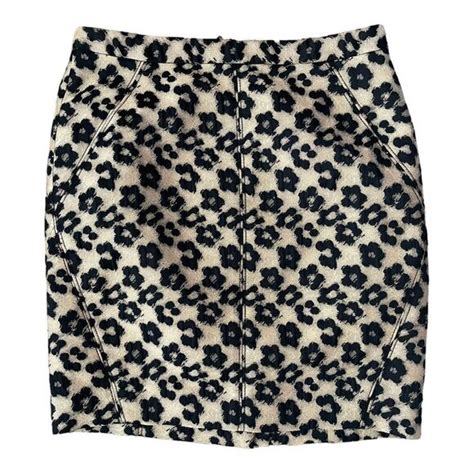 Ann Taylor Skirts Ann Taylorbeige Black Floral Jacquard Straight