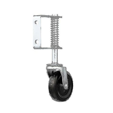 4 Inch Heavy Duty Rubber Mute Spring Loaded Gate Door Wheel Caster