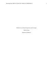 Reflection On Clinical Experience And Concepts Edited Edited Docx