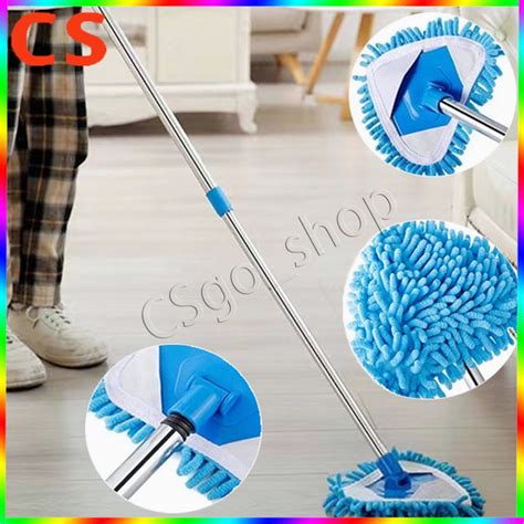 Telescopic Triangle Mop Rotatable Adjustable Cleaning Mop For Tub