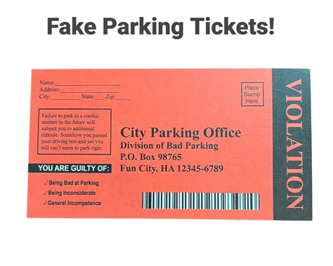 Prank Parking Tickets Real Looking Easy To Write Pad Of Tickets Ebay