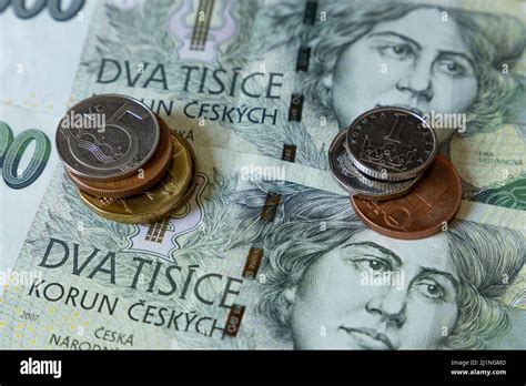 Czech banknotes and coins - Ceska Koruna Stock Photo - Alamy
