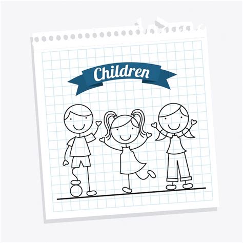 Free Vector Children Over White Background