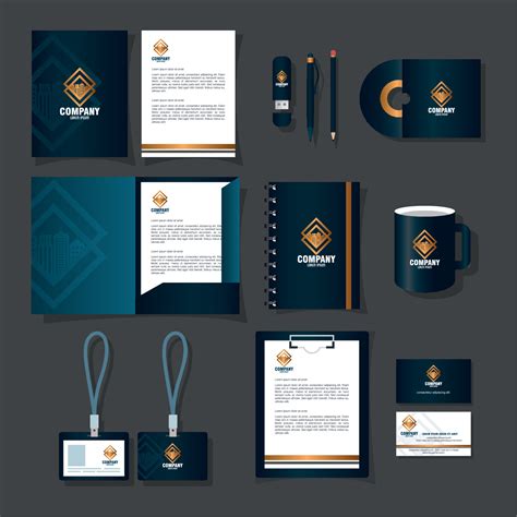 Brand Mockup Corporate Identity Mockup Stationery Supplies Color Black