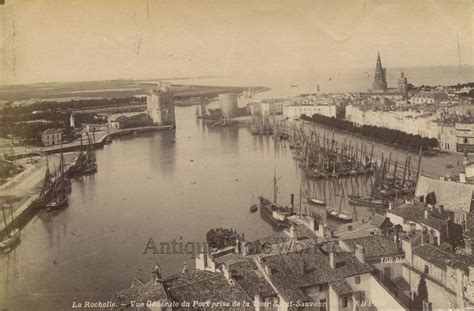 La Rochelle Ships Boats In Port Aerial View Antique Albumen Etsy