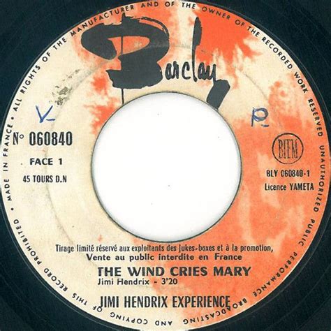 Jimi Hendrix Experience The Wind Cries Mary In Jimi Hendrix