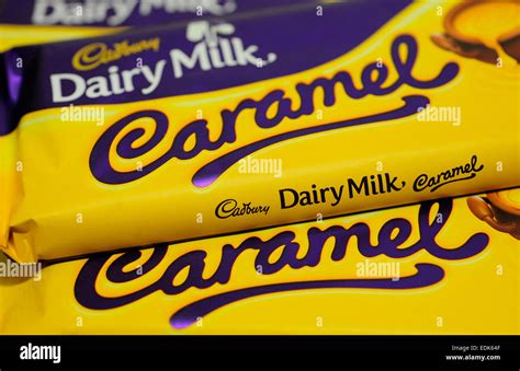 Close Up Of Cadbury Dairy Milk Caramel Chocolate Bar Stock Photo Alamy