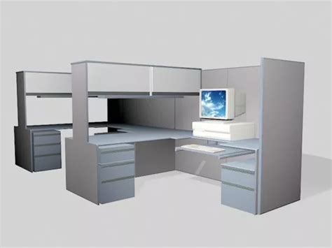 Office Cubicle Working Space Free 3d Model Max Open3dmodel