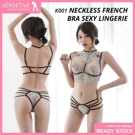 Sexy Lingerie French Bra Pyjamas Nightgown Sexy Sleepwear Nightwear Open Bust Open Crotch Baju