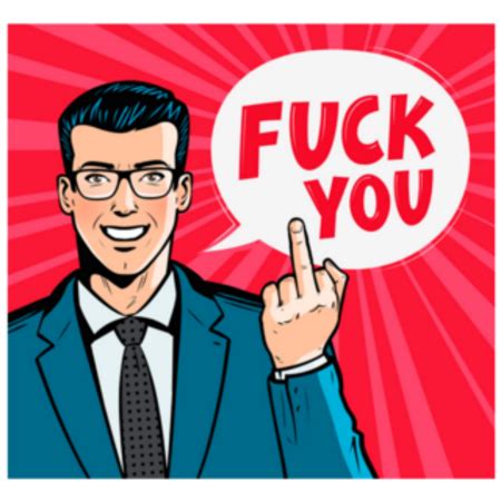 Smiling Businessman Middle Finger Fuck You Sticker