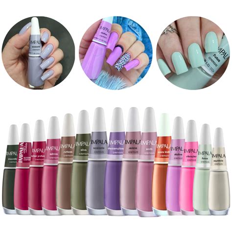Kit 15 Esmaltes Impala Tons Vermelho Nude Cor Da Sua Moda Manicure