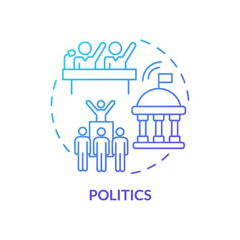 Politics blue gradient concept icon. Government organizations. Power
