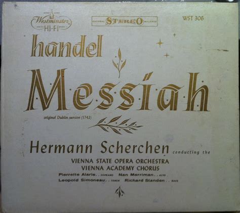 Amazon HERMANN SCHERCHEN HANDEL MESSIAH Vinyl Record CDs Vinyl