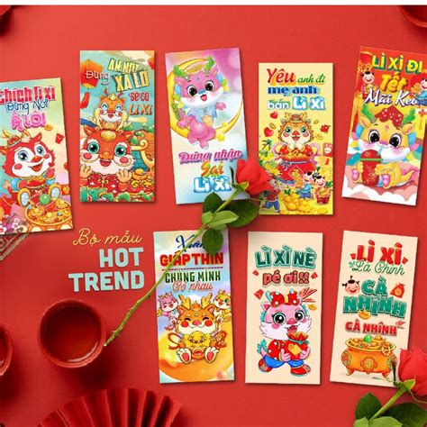 Bộ 100 Phong Bao Lì Xì Hot trend 2024 Shopee Việt Nam