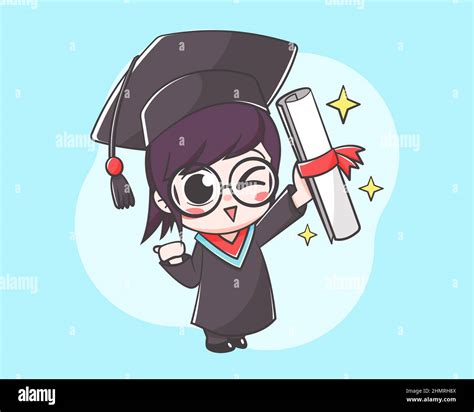 Cute Graduation Cartoon Character Stock Vector Image Art Alamy