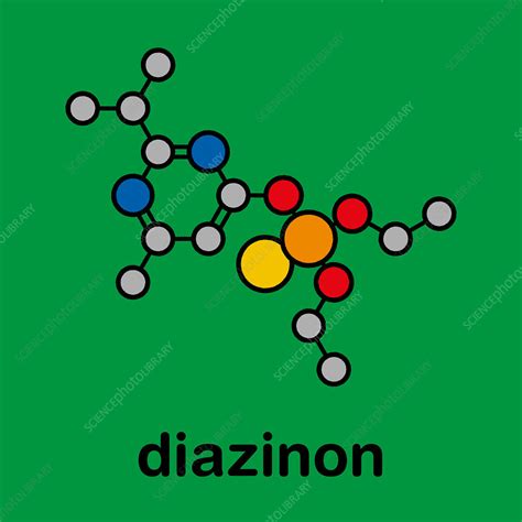 Diazinon Organophosphate Insecticide Molecule Illustration Stock