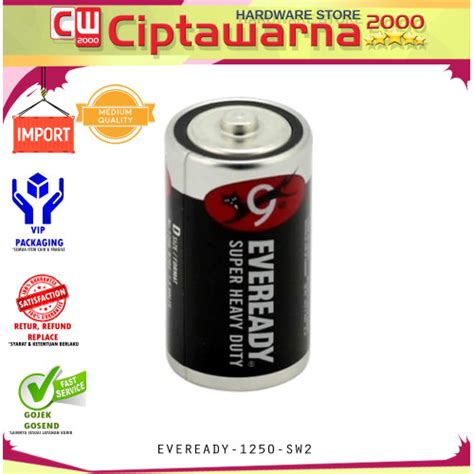 Jual Baterai D Eveready 1250 Super Heavy Duty Battery Hitam Besar 1250