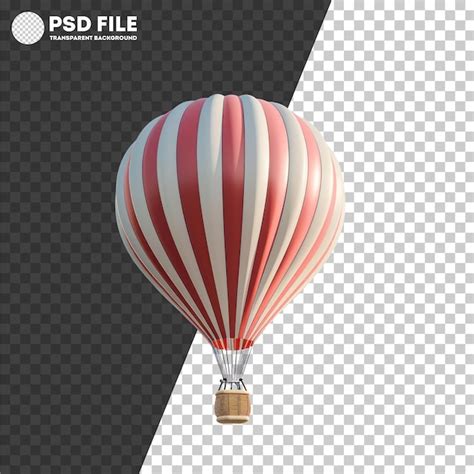 Premium PSD Psd Striped Hot Air Balloon In The Sky