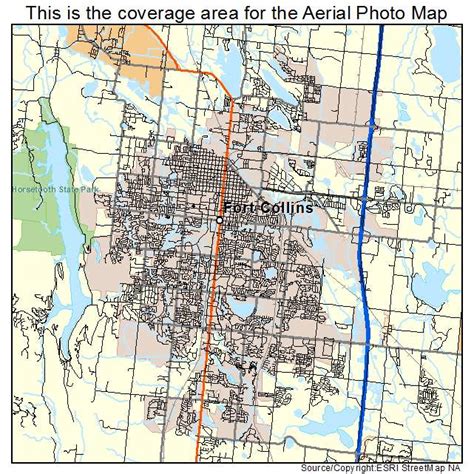 Aerial Photography Map Of Fort Collins CO Colorado