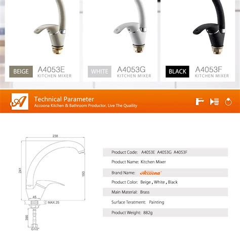 Кухонный Смеситель Accoona, 3 цвета, смеситель для холодной и горячей ...