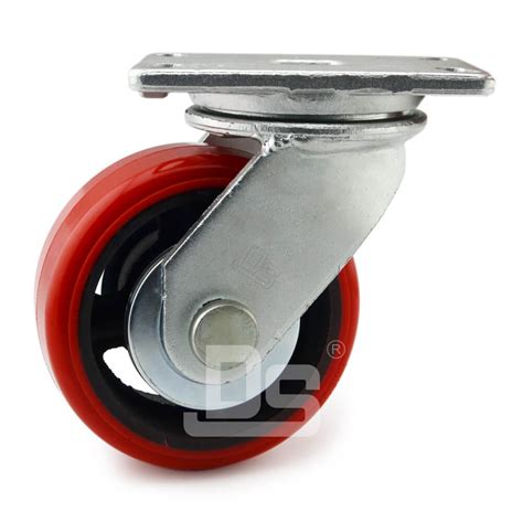 Polyurethane Tread Cast Iron Rigid Casters DASHICASTER