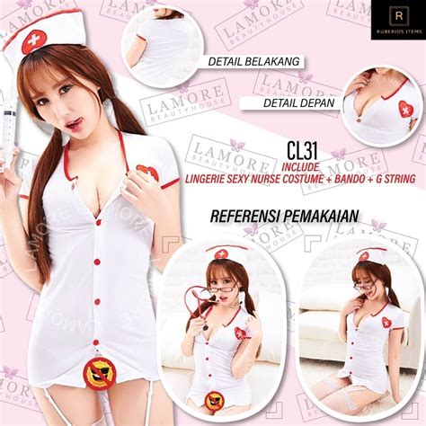 Jual Premium Lingerie Kostum Seksi Costume Sexy Perawat Cosplay Baju Dinas Super Hot Big Size M