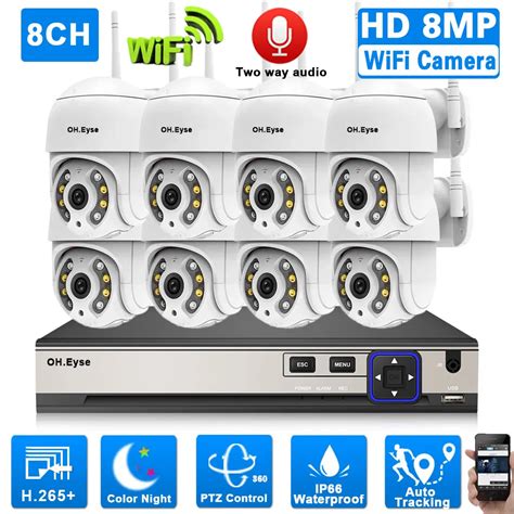 4k 8ch Poe Nvr Security System With 8mp Wifi Ptz Camera Auto Tracking