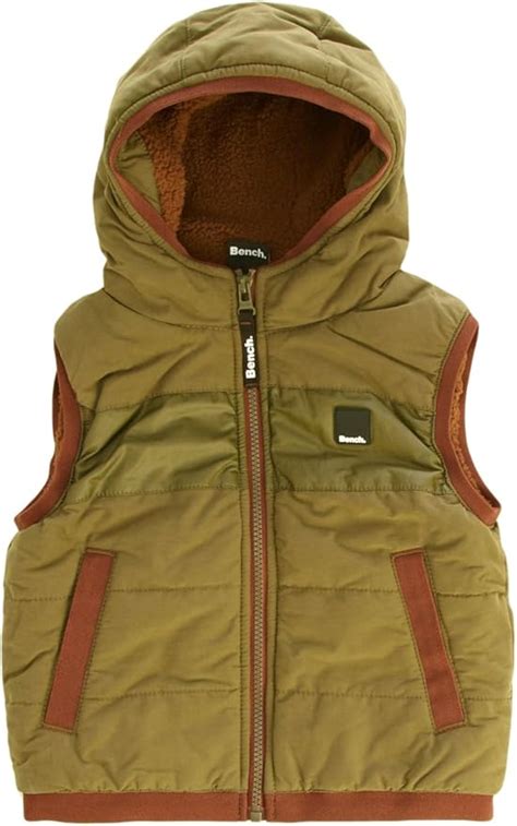 Bench Abus Boys Gilet Dark Khaki 11 12 Years Uk Clothing