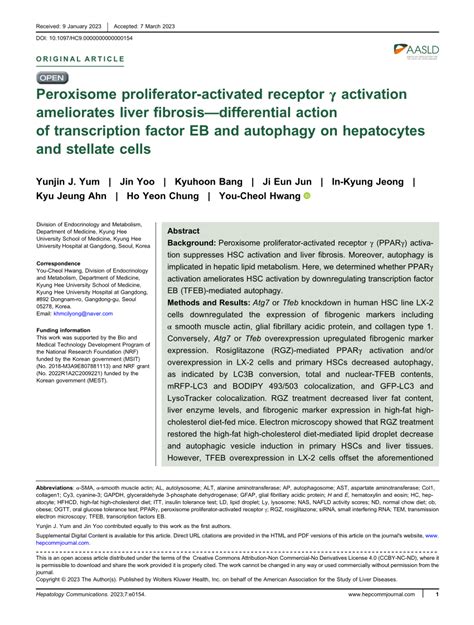 PDF Peroxisome proliferator activated receptor γ activation