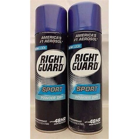 2x Right Guard Sport Aerosol Powder Dry Antiperspirant 6 Oz New Look