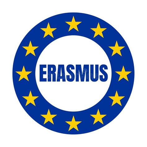 Erasmus Sign Illustration With The European Flag Stock Illustration