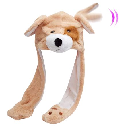 Kids Animal Hat With Plush Moving Ears Jumping Beating Hat Dress Up