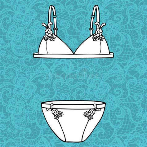 Hand Drawn Vector Lingerie Set Stock Vector Illustration Of Retro