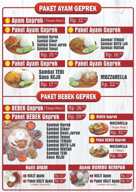 Contoh Daftar Menu Ayam Geprek 54 Koleksi Gambar