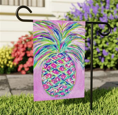 Pineapple Garden Flag Double Sided Flag Yard Art Colorful Garden Flag