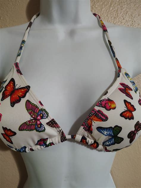 Vintage Y K All Wet String Bikini Size Small Butterfl Gem