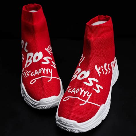 High Top Sock Shoes For Men Fashion Soft Sneakers Man Breathable