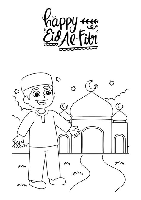 Mewarnai Gambar Tema Hari Raya Idul Fitri Download Gratis