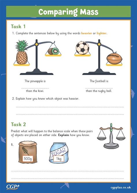 Comparing Mass Problems Year Cgp Plus Worksheets Library