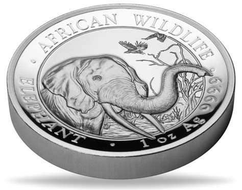 Somalia Shilling Somalia Elefant High Relief Silber