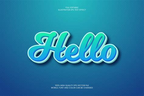 Premium Vector | Hello Text Effect