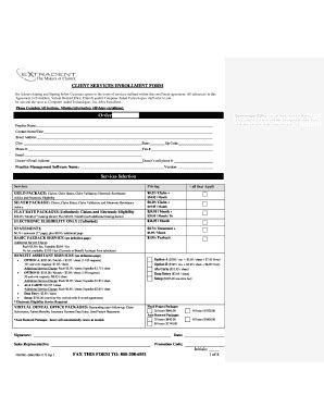 Fillable Online CLIENT SERVICES ENROLLMENT FORM Fax Email Print PdfFiller