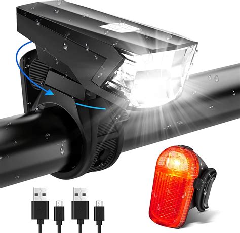 LED Bicycle Light Set, StVZO Bicycle Light, USB Rechargeable ...