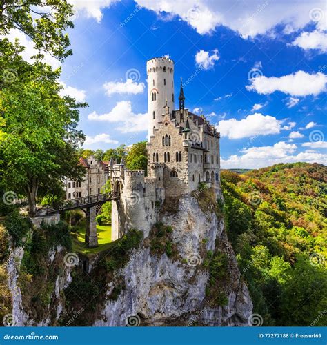 Most Beautiful Castles Of Europe - Lichtenstein . Germany Stock