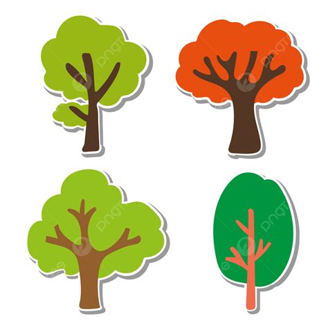 Tree Illustrations Clipart Vector Hand Drawing Cute Tree Illustration