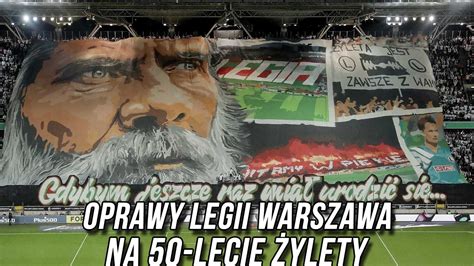 Oprawy kibiców Legii Warszawa na 50 lecie Żylety podczas meczu z Wartą