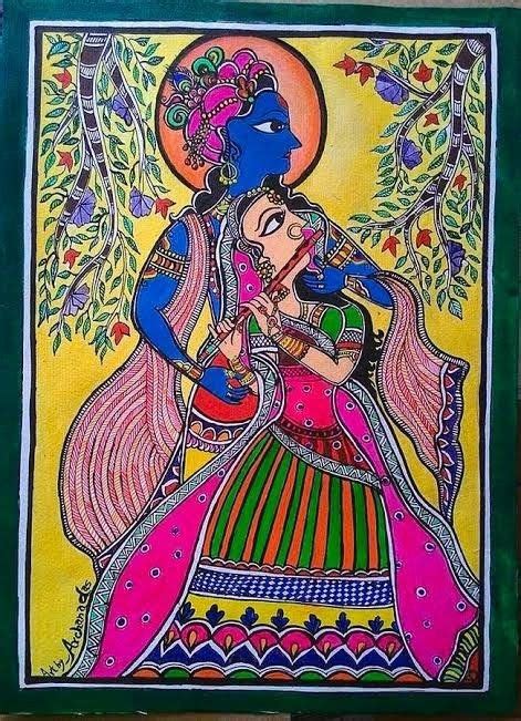 Radha Krishna Mithila Painting By Trivenika Ray Madhubani Artist Artofit